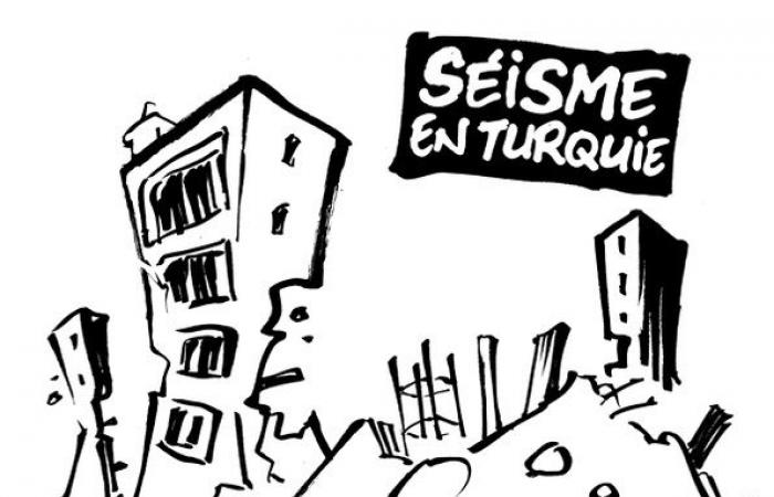 Die Charlie-Hebdo-Karikatur zum Erdbeben in der Türkei: „Jetzt braucht man die Panzer nicht mehr“