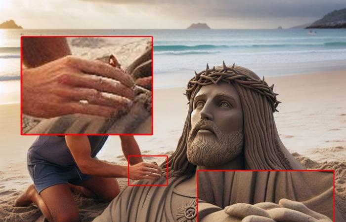Sandskulpturen von Jesus Christus: Künstliche Intelligenz oder Meisterwerke? Wie man sie entlarvt