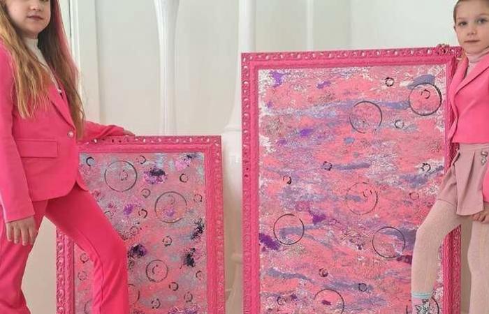 Kunst in der Familie. Adele und Vittoria, Zwillingsmalerinnen im Alter von 7 Jahren: „Malen macht uns Spaß“