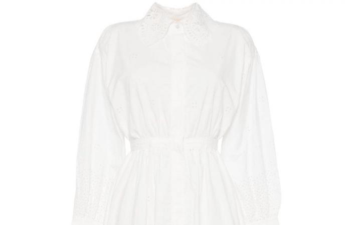Weißes Kleid Sommer 2024, schick wie das von Rania di Giordania