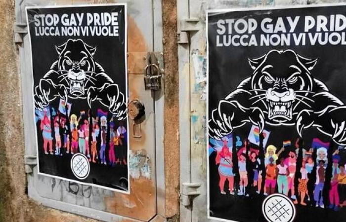 „Hör auf mit dem Gay Pride, Lucca will dich nicht“, protestieren Flyer des Patriots Network