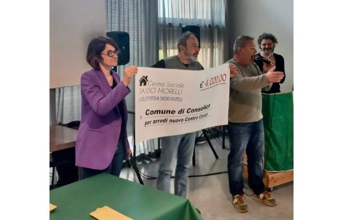Überschwemmung, vom Sozialzentrum und vom Sportzentrum Sasso Morelli 4.000 Euro für die Gemeinde Conselice
