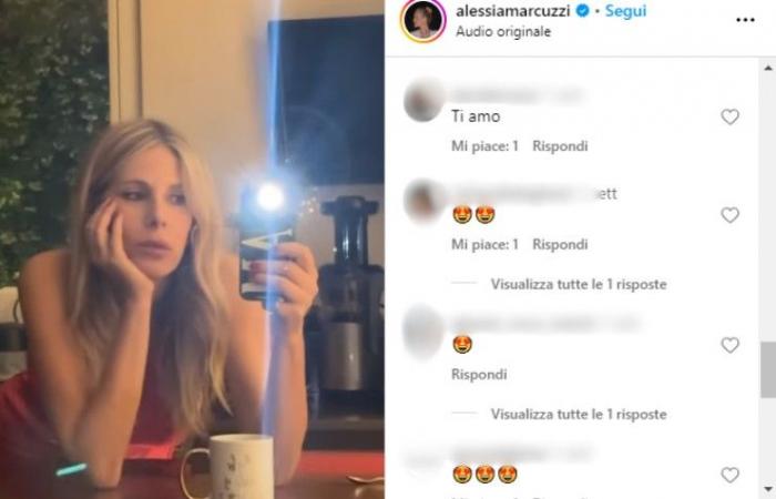 Alessia Marcuzzi, Rückblende bestätigt | Schauen Sie sich seinen Kommentar an: „Ich liebe dich“