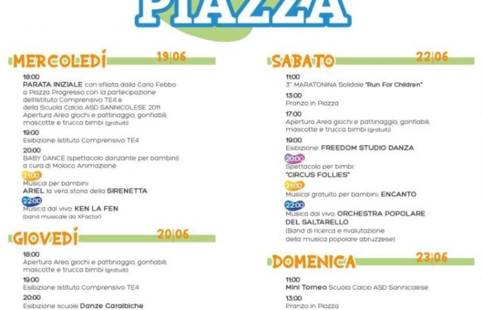 Teramo: Kinderstart morgen auf dem Platz San Nicolò a Tordino