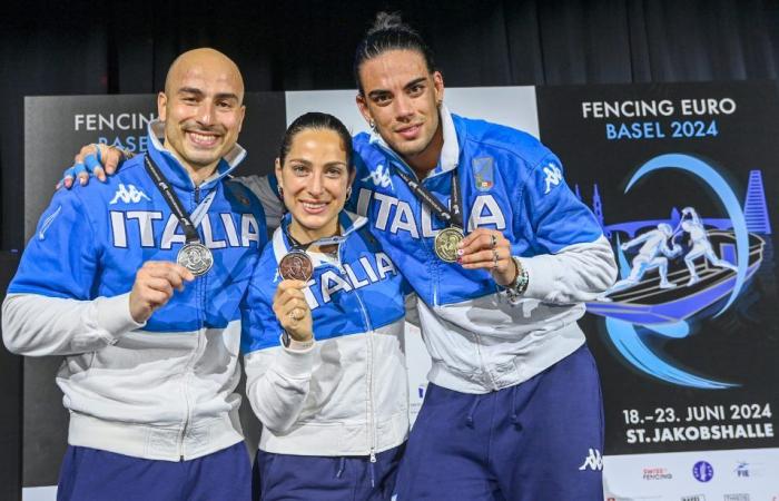 Europameisterschaften Basel 2024 – Es ist ein toller Start für Italien: ein Double im Florett mit Tommaso Marini-Meister und Alessio Foconi-Silber! Alberta Santuccio ist Bronze im Degen