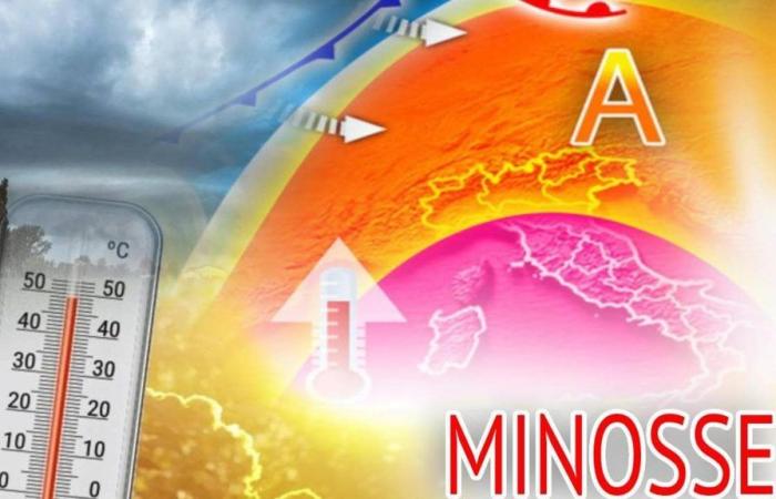 Wettervorhersage, Minos-Antizyklon mit maximaler Leistung bis Freitag: Temperaturen über 40 Grad