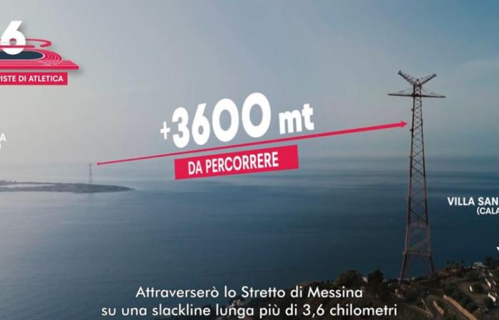 Verrückte Herausforderung, von Messina nach Reggio Calabria auf einem 19 mm breiten Kabel über 200 Meter über dem Meer