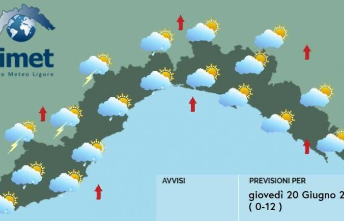 Wetter, regnerischer Tag (mit Sand beladen) und starker Wind in Ligurien: Temperaturen bis zu 34 Grad