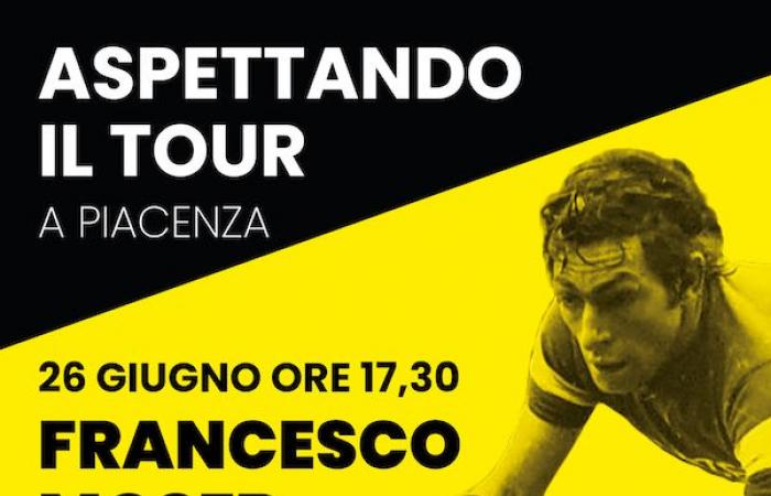 Warten auf die Tour: Francesco Moser Gaststar bei PalabancaEventi in Piacenza