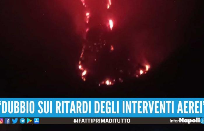 Feuernacht in Camaldoli, das Feuer alarmiert auch Pianura