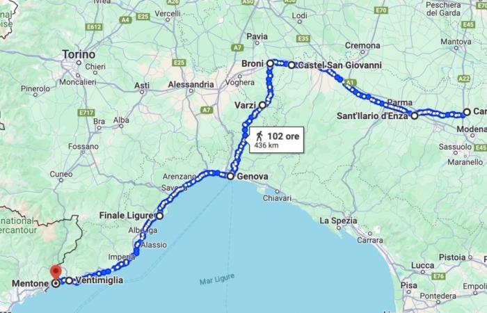 Dreitausend Kilometer zu Fuß entlang der Pilgerwege: Negrelli ist in Frankreich angekommen