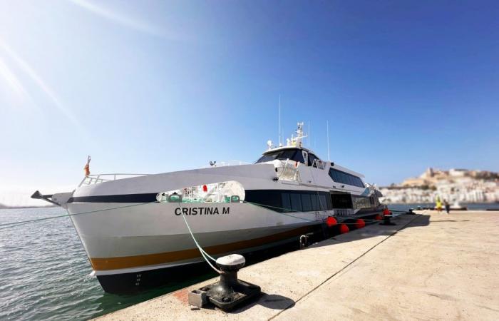 Liberty Lines, das zweite schnelle Hybridschiff, kommt ebenfalls in Trapani an. Es ist Cristina M