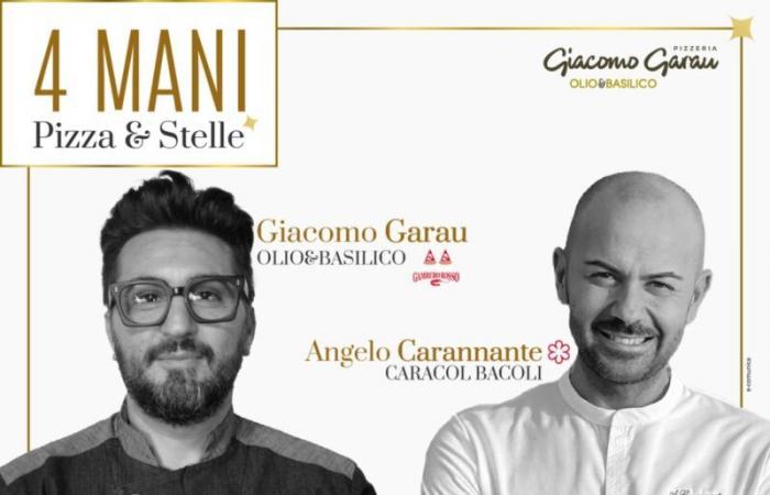 Am 24. Juni in Calvi Risorta 4 Hände zwischen Garau und dem Hauptdarsteller Carannante und dem Buch „Calici & Spicchi“ von Antonella Amodio