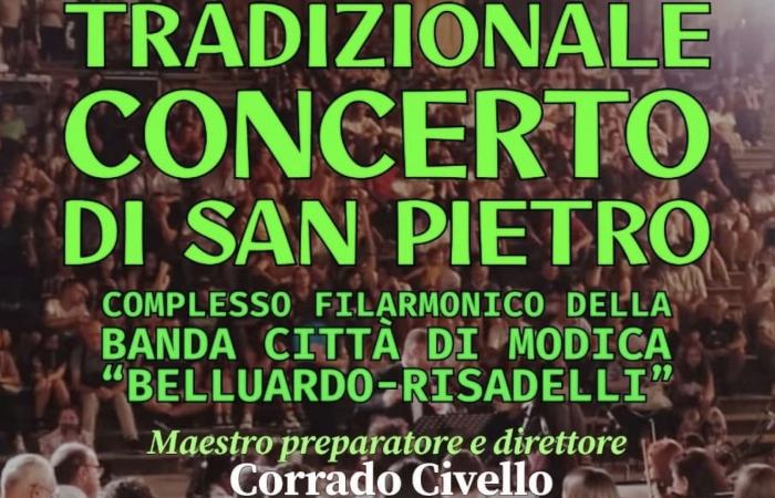 Modica, heute Abend das traditionelle San Pietro-Konzert von Belluardo-Risadelli –