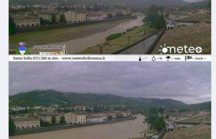 Santa Sofia, der Fluss Bidente verwandelt sich in wenigen Sekunden so, das Video ist beeindruckend
