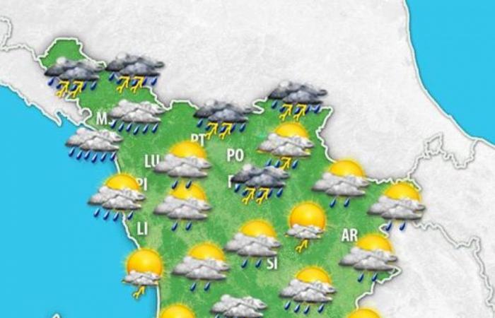 Wetter in der Toskana. Instabil mit Regen, Gewittern und unterdurchschnittlichen Temperaturen bis Mittwoch. Dann kehrt der Sommer zurück « 3B Meteo