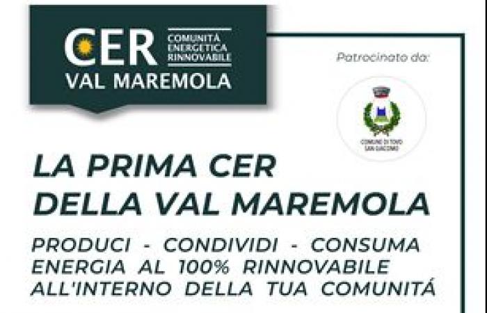 Die Gemeinschaft für erneuerbare Energien des Val Maremola präsentiert sich bei einer öffentlichen Versammlung in Tovo San Giacomo