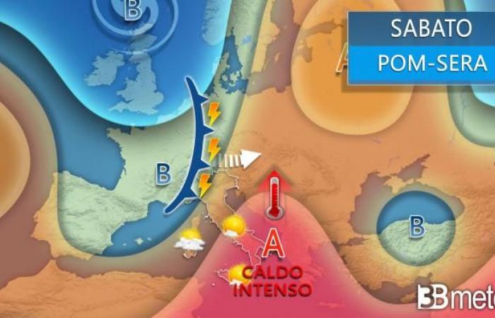 Wochenendwetter – Zwischen afrikanischem Hochdruckgebiet und Gewittern, sogar starken. Hier sind die am stärksten gefährdeten Gebiete in Italien: « 3B Meteo