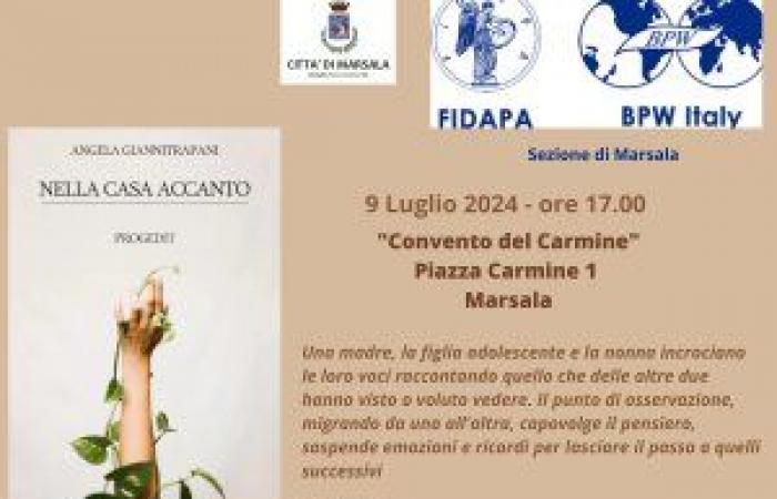 Marsala, die Präsentation des Buches am 9. Juli: „Nella Casa Accanto