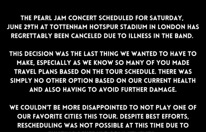 Konzert in London wegen „Krankheit in der Band“ abgesagt. Alle Infos