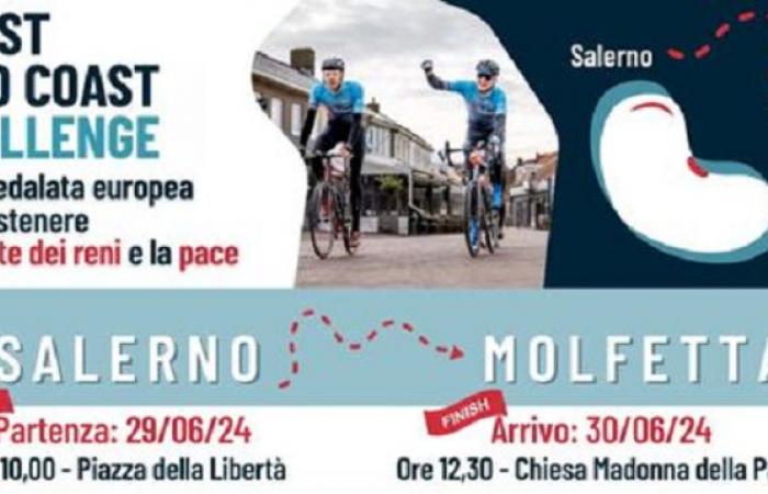 Machen Sie Halt in Mariotto für die „Coast to Coast Challenge“, eine europäische Radtour für Nierengesundheit und Frieden
