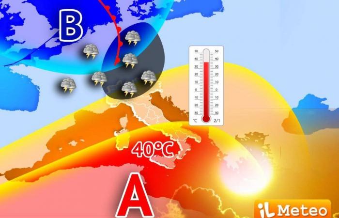Das heutige Wetter teilte Italien in zwei Teile mit starken Gewittern im Norden und superheißen Temperaturen im Süden