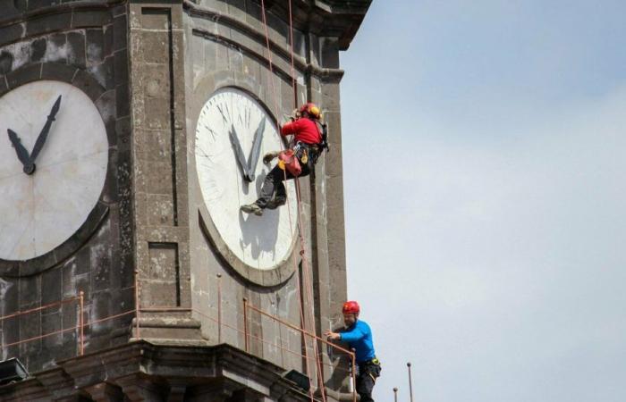 Die Uhr im Bürgerturm schlägt wieder pünktlich