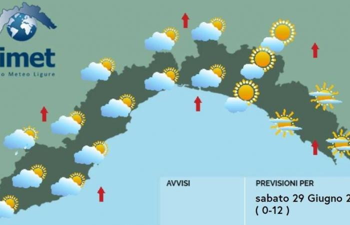 Wetter, klarer oder leicht bewölkter Himmel über Ligurien und steigende Temperaturen