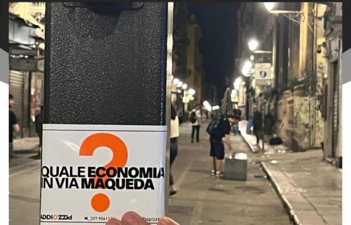 Palermo, Addiopizzo-Aufkleber sind zurück im Stadtzentrum