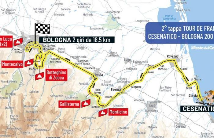 Der Zeitplan der Tour de France von Cesenatico nach Bologna: wo sie heute verläuft