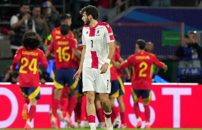 Bei der EM 2024 besiegt Spanien Georgien mit 4:1 und zieht ins Viertelfinale nach Deutschland ein