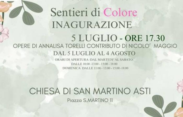 Asti, die Kunstausstellung „Sentieri di Colore“ wird in der Kirche San Martino eröffnet
