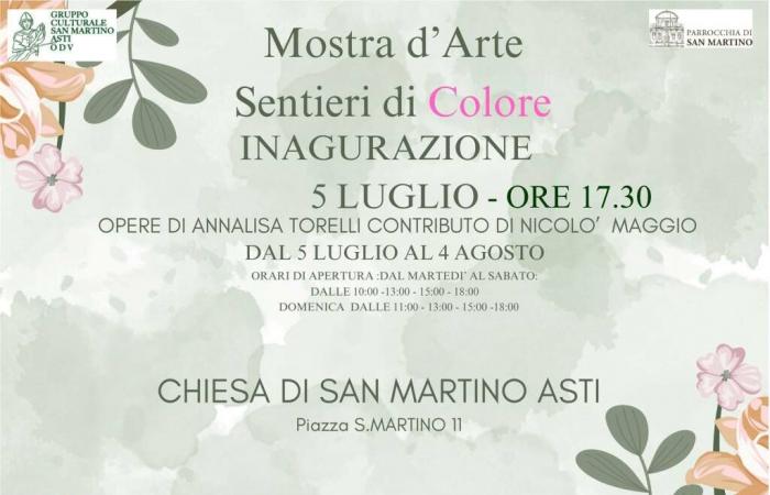 Asti, die Kunstausstellung „Sentieri di Colore“ wird in der Kirche San Martino eröffnet