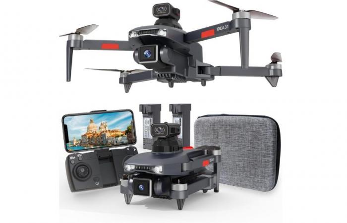Bei Amazon können Sie eine Drohne zum halben Preis kaufen: Für nur 99 Euro bietet sie 360°-Rotation, zwei 4K-Kameras, zwei Akkus und viel Zubehör