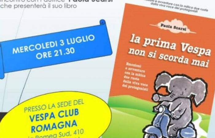 Paola Scarsis Bücher über ihre Leidenschaft für Vespas im Vespa Club Romagna in Fosso Ghiaia
