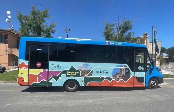 Bus im Sommer zur Förderung der Nachhaltigkeit