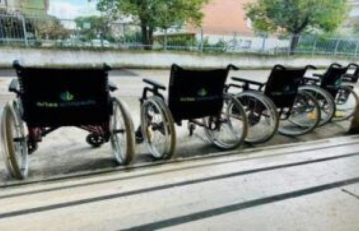 Einfühlsamer Spaziergang im Rollstuhl für Anwälte und Richter des Gerichts von Pescara