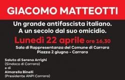 Giacomo Matteotti gewidmeter Tag mit den Historikern Valdo Spini und Alberto Aghemo, der gestern und heute, Montag, 22. April, vom Verein Zaccagna gefördert wurde