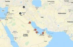 Die Karte der US- und NATO-Stützpunkte im Nahen Osten zeigt die möglichen Ziele Irans im Falle einer Eskalation