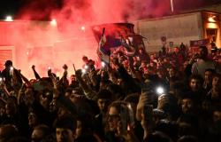 Die Fiorentina wurde von den Fans gefeiert, als sie aus Brügge zum Conference-Finale zurückkehrte