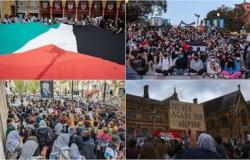 Beim Eurovision Song Contest 2024 dringen pro-Gaza-Demonstranten in die Straßen von Malmö ein