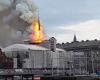 Großbrand an der Kopenhagener Börse: Die Turmspitze stürzte umgeben von Flammen ein – Die ersten Bilder