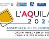 Die Präsidenten des italienischen Ingenieurordens in L’Aquila anlässlich des 15. Jahrestages des Erdbebens