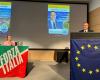 In Varese das politische Manifest von Marco Reguzzoni, Kandidat für die Europawahlen bei Forza Italia