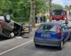 Godego-Schloss. Schrecklicher Unfall zwischen drei Autos, eines überschlägt sich: Eine schwangere Frau wird verletzt