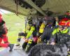 Ausbildung von Feuerwehrleuten zwischen Hundeführern und Helikopter-Rettern in Campo dei Fiori