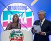 Alessandra Mussolini verdoppelt sich, ebenfalls von Forza Italia für den Süden nominiert (im Hinblick auf die Regionals)