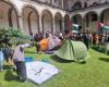 In Neapel besetzen pro-palästinensische Studenten den Universitätshof in Porta di Massa mit Zelten