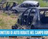 Razzia der Staats- und Stadtpolizei im Roma-Lager in Giugliano, Dutzende Autos beschlagnahmt