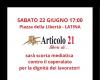 Articolo 21 schließt sich der Demonstration in Latina gegen Gangmastering mit CGIL, ANPI und Libera an